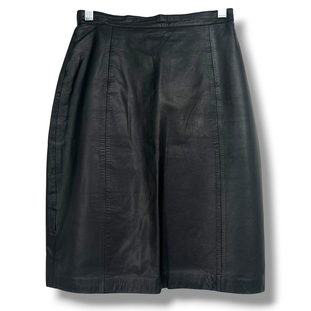EXPRESS Black Leather Skirt 5/6   Goth   OfficeSiren    Moto    NightOut